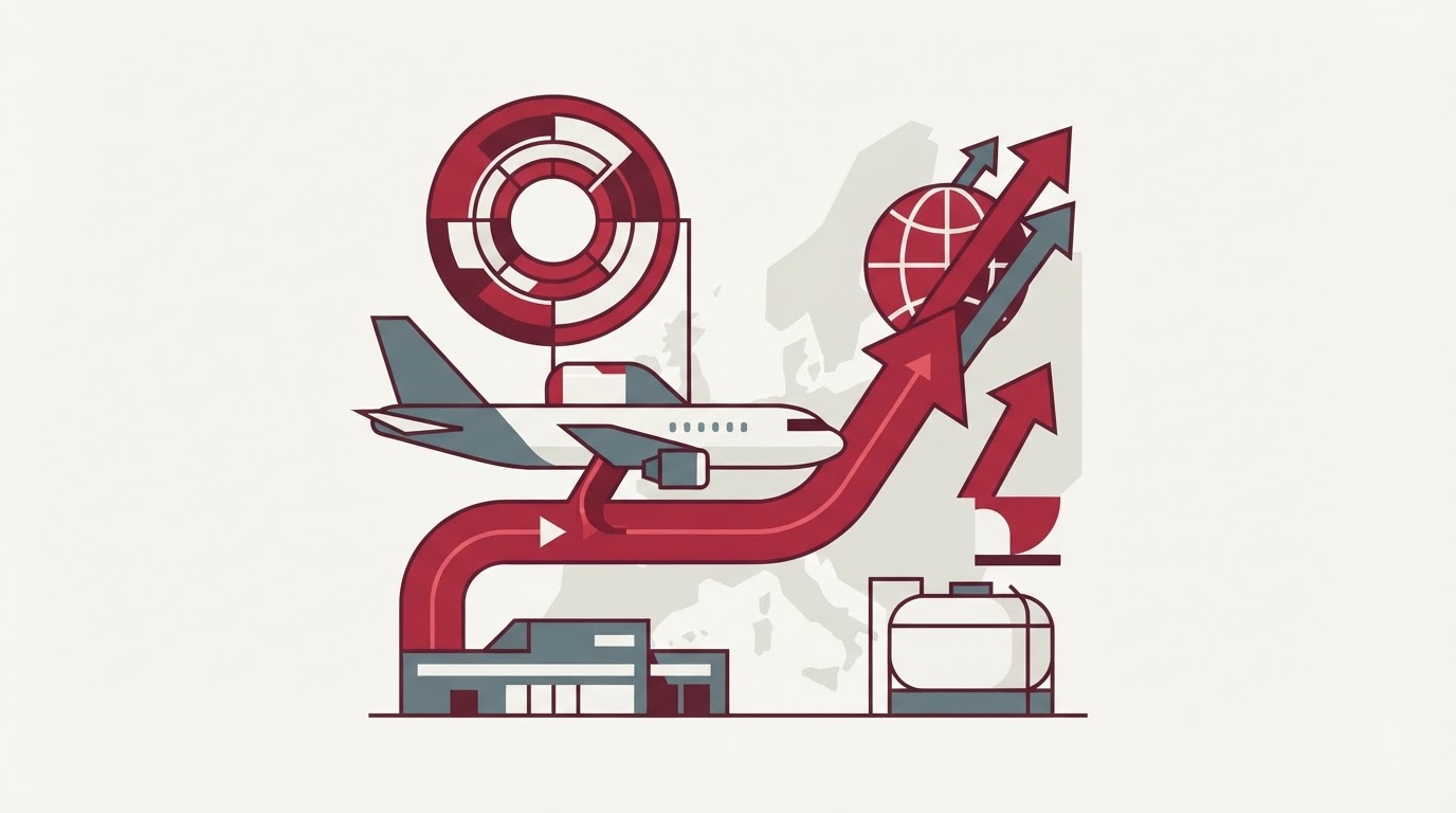 Scene illustrating Renewable Energy sector: Alkagesta secures ISCC CORSIA certification for sustainable aviation fuel. I