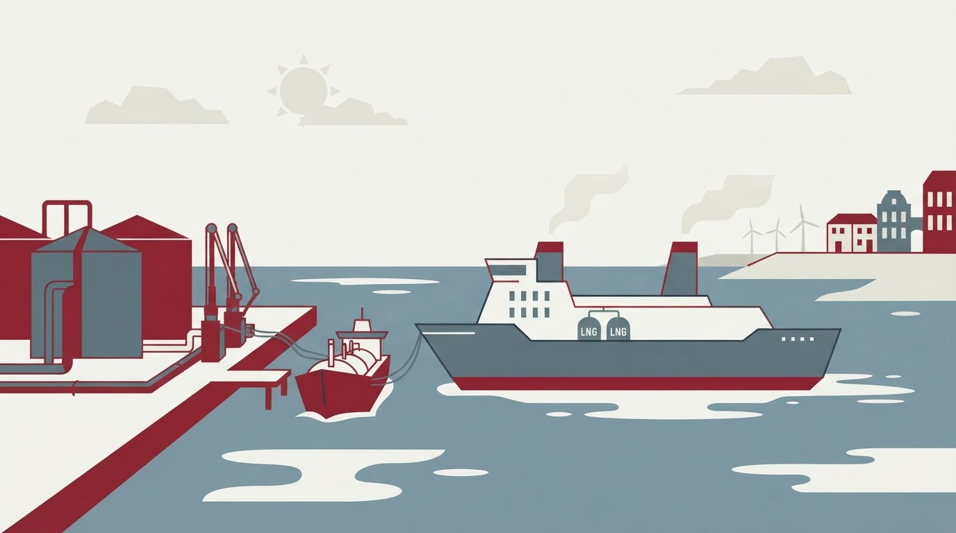 Scene illustrating LNG sector: Everllence Secures Long-Term Agreements for TT-Line LNG-Powered Fleet. Everllence has con