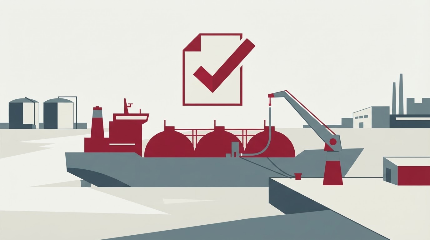 Scene illustrating LNG sector: Lloyd's Register Approves 12,500 Cbm LNG Bunker Vessel Design. Classification society Llo