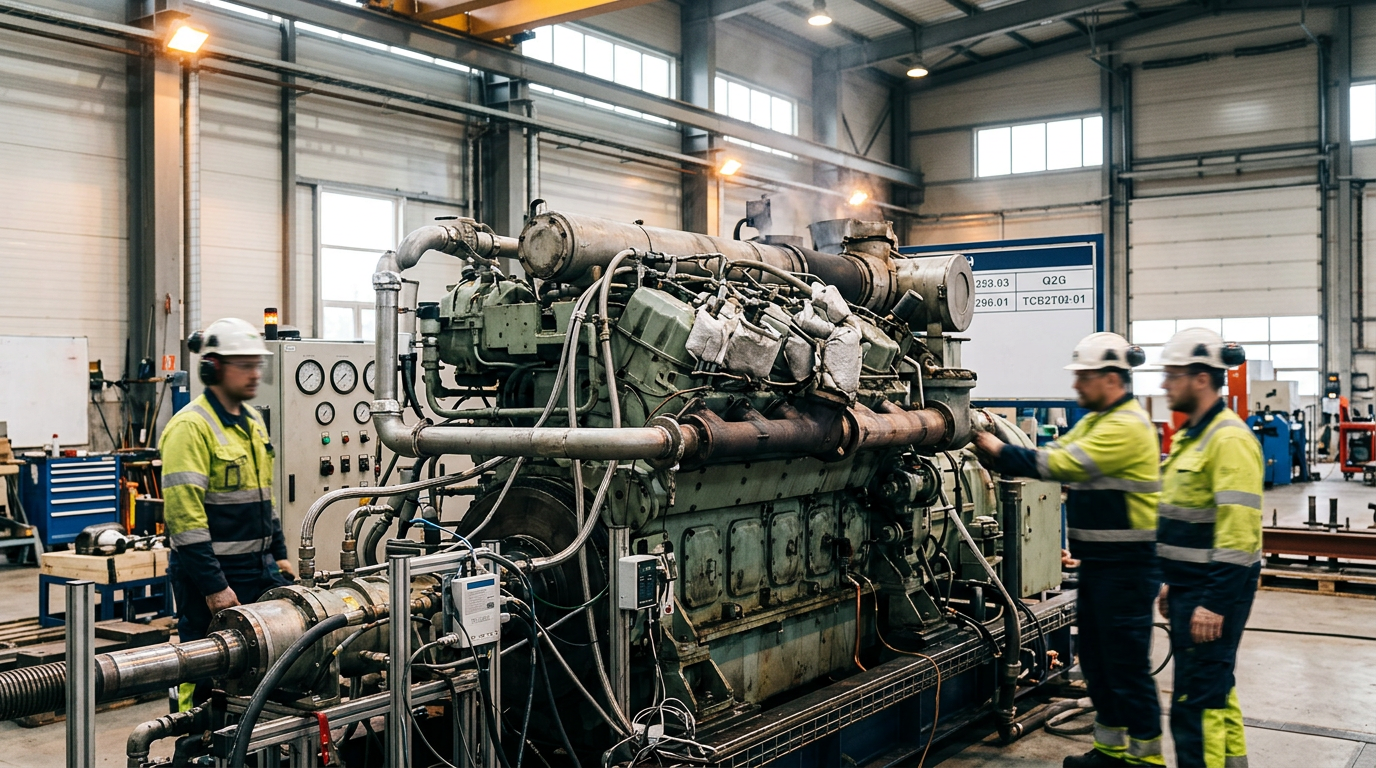 Scene illustrating Marine Fuel sector: Engine for Pioneer Ethanol-Fuelled VLOC Completes R&D Testing. Research and devel